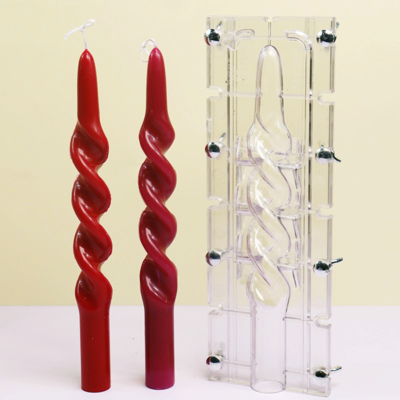 Candle Making Kit - Twisted Stripe คอลัมน์อะคริลิคเทียนแม่พิมพ์ Easy Demoulding Smooth
