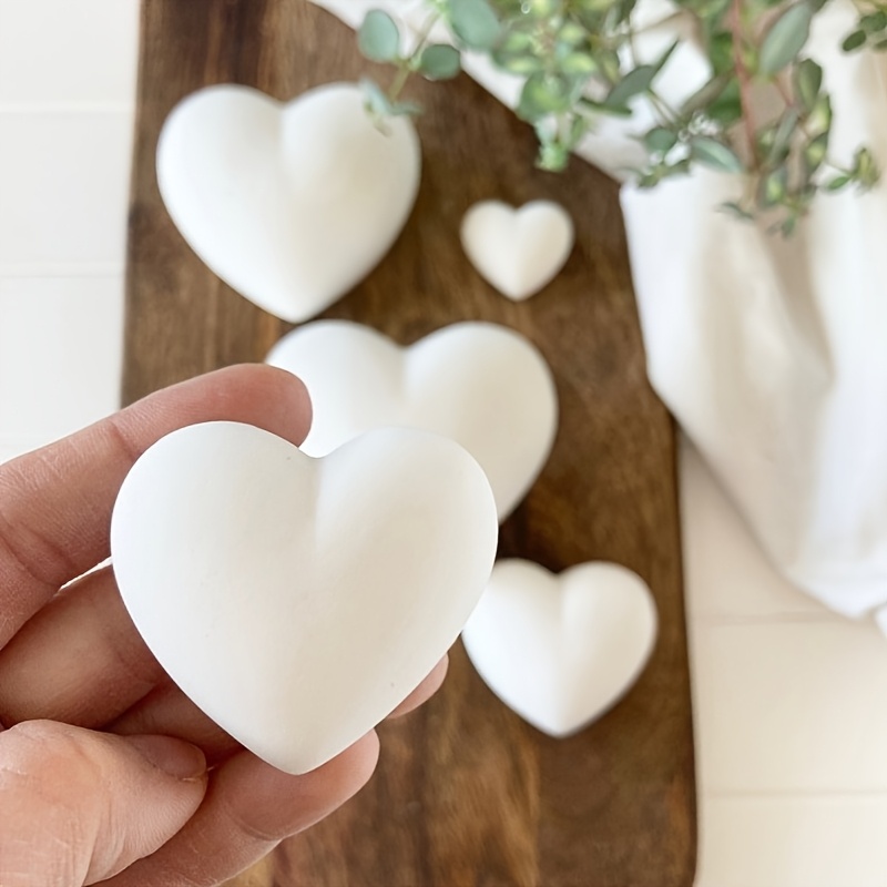 Candle Molds - ชุดแม่พิมพ์ซิลิโคนเรซิ่นรูปหัวใจ 5 ชิ้น สำหรับตกแต่งบ้าน ตกแต่งโต๊ะทำงาน ของขวัญเทศกาล
