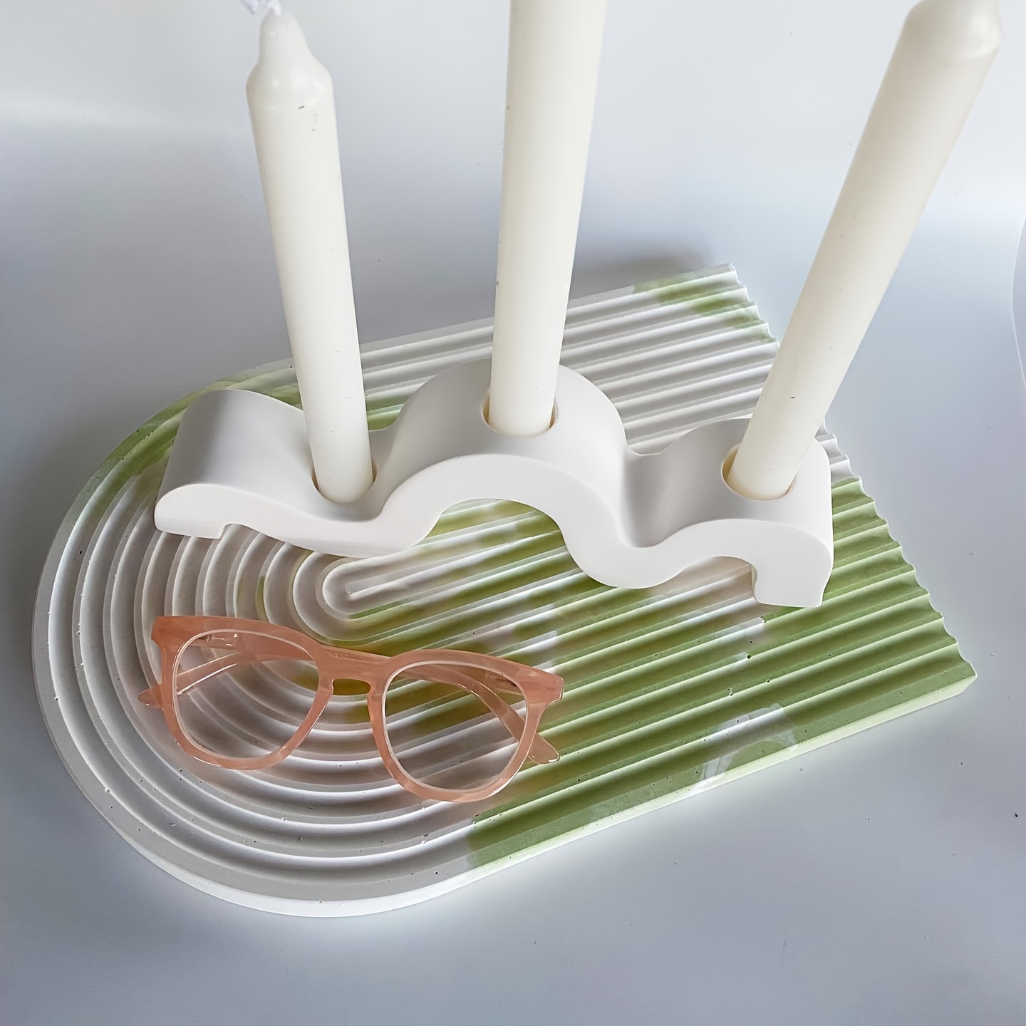 Candle Molds - แม่พิมพ์ซิลิโคนรูปเชิงเทียนโค้ง DIY สไตล์นอร์ดิก แม่พิมพ์หล่อเรซินสำหรับทำเชิงเทียน แจกัน ของตกแต่งบ้าน