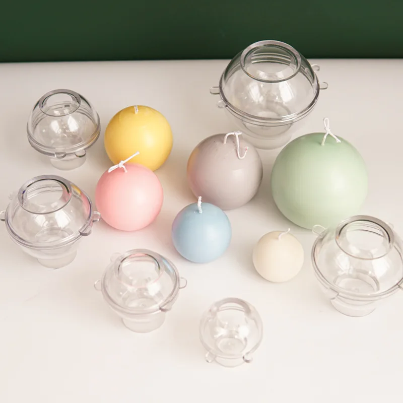 Candle Making Kit - 5-8 ซม.ทรงกลมเทียนแม่พิมพ์พลาสติกตกแต่งบ้าน DIY CRAFT เทียนทําอุปกรณ์ PC