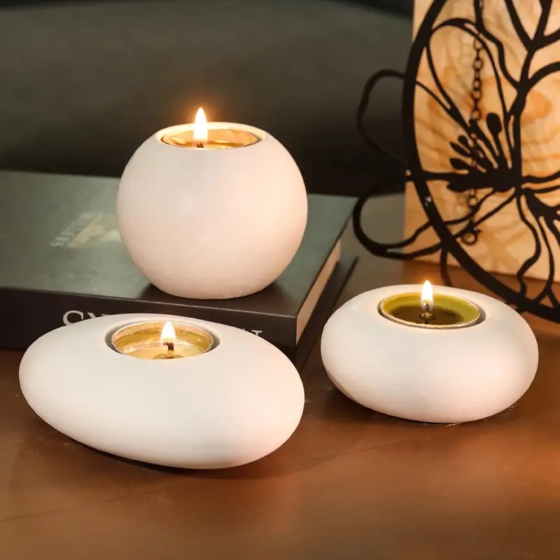 Candle Lighter - ที่ใส่เทียนทีไลท์แม่พิมพ์ซิลิโคนเรซิน,ลูกบอลคริสตัล/ทรงกลมอีพ็อกซี่เรซินแม่พิมพ์,รูปไข่ยิปซั่มคอนกรีตกระถางดอกไม้ทำแม่พิมพ์