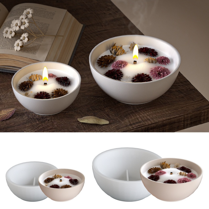 รอบเทียนชามคอนกรีตแม่พิมพ์ซิลิ - Candle Containers บทวิจารณ์และราคา